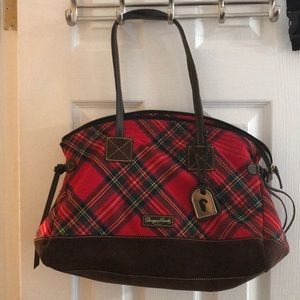 Dooney & Bourke tartan plaid and sued satchel